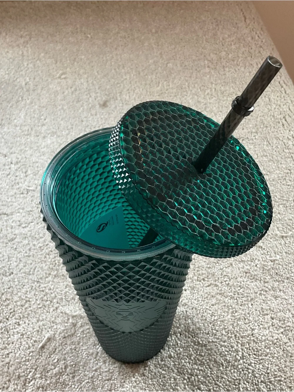 Starbucks 2021 China Christmas Green Glitter Diamond Studded 24oz Cup Tumbler